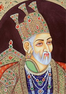 Miniaturmalerei des Mogulkaisers Bahadur Shah Zafar von School Indian