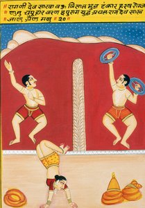 Miniaturmalerei auf Papier, Dev Shakha, Nathdwara-Schule von School Indian