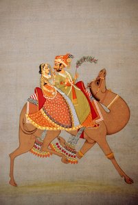 Miniaturmalerei auf Papier, Dhala Maru, Rajasthan, Indien von School Indian