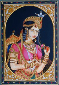 Porträt von Mumtaz Mahal auf Papier
