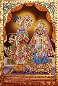Radha Krishna mit Goldprägung