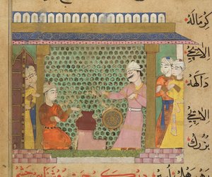 Sultan Ghiyath al-Din überwacht die Zubereitung von Medikamenten, aus dem Ni