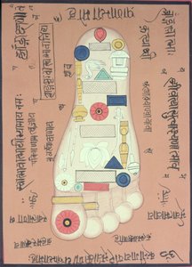Tantrisches Diagramm des rechten Fußes von School Indian