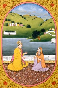Jahreskalenderbild & Gemälde für einen hinduistischen Monat Kartik, Indien von School Indian