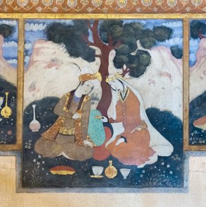 Fresko im Chehel Sotoun Palast, Esfahan, Iran von School Iranian