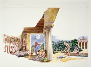 Das antike Athen - Rekonstruktion des Asklepieion von School Italian