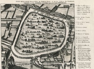 Alter Grundriss von Prato della Valle, größter Platz in Padua, Italien von School Italian