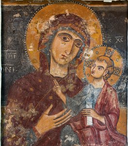 Fresko in der Kirche Santa Maria della Palomba