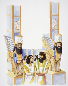 Nebukadnezar, König von Babylon, mit seiner Frau Amytis von Medien, Tochter des Königs von Medien