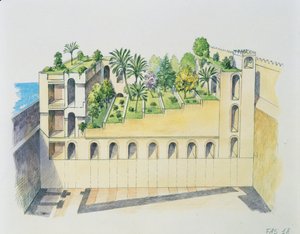 Palast von Nebukadnezar, Babylon, mit hängenden Gärten
