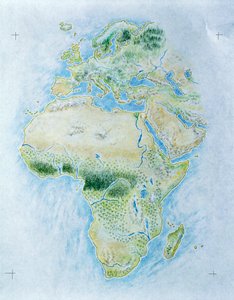 Unmarkierte Karte von Afrika und Europa von School Italian