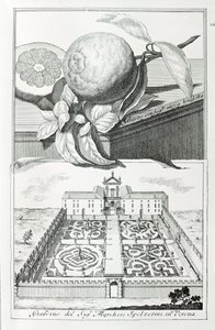 Villa des Marquis Spolverini von Verona, aus "Villen, Gärten und Landschaften in Venedig" von A. Volkamer (Gravur) von School Italian