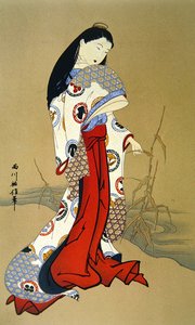 Japanisches Mädchen der Genroku-Periode von School Japanese