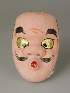 Maske eines alten Mannes, der versucht zu pfeifen, Japanisch von Japanese School