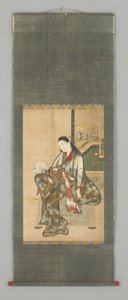 Sitzende Dame mit Fächer