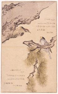 Zwei Vögel auf einem Baum von School Japanese
