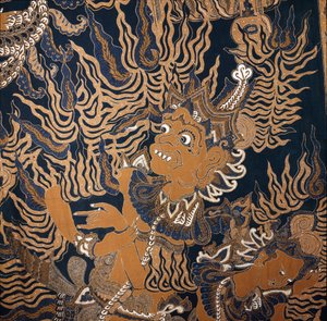 Javanischer Batik mit einem Monster von School Javanese