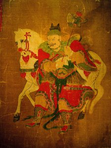 Bote der Hölle mit Pferd, Malerei auf Hanfrolle, Joseon-Periode, Korea. Nationalmuseum Seoul, Republik Korea