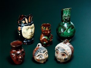 Porträtkrüge, spätes 19. Jahrhundert bis 1930er Jahre