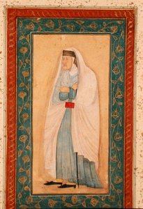 Eine alte Frau in westlicher Kleidung, aus dem Großen Clive-Album, ca. 1760