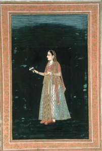 Dame mit Blumen, aus dem Small Clive Album von School Mughal