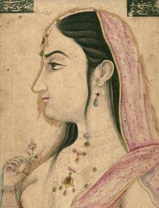 Lal Kunwar, Favoritin des 8. Mogulkaisers Jahandar Shah (gestorben 1125 AH/AD 1713), Mogulminiatur