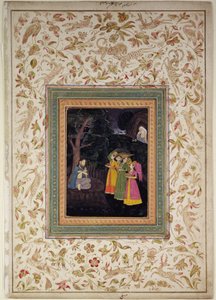 Sultan Ibrahim Adham von Balkh mit Engeln, Johnson Album VI, Nr.5, ca. 1770-80 von School Mughal
