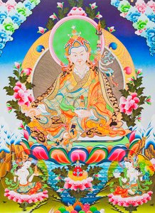 Bildnis von Padmasambhava, dem vergöttlichten Apostel des tibetischen Tantrismus von School Nepalese
