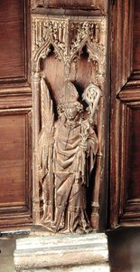 St. Augustinus, einer der vier lateinischen Kirchenväter (Holz) von School Netherlandish