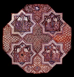 Persische Kunst: Fragment eines Wandfliesenpaneels aus Damghan. Washington. Kunstmuseum von School Persian