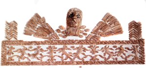 Persische Kunst: Elfenbeinmosaiktafeln: Maske über Tieren, die einen Baum umrahmen von School Persian