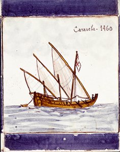 Darstellung einer Karavelle der portugiesischen Flotte von School Portuguese