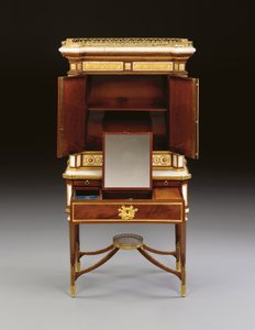 Ein russischer Ormolu-weißer Marmor und Mahagoni bonheur du jour, ca. 1790
