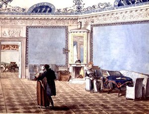 Neoklassischer blauer Zeichensaal in St. Petersburg von School Russian