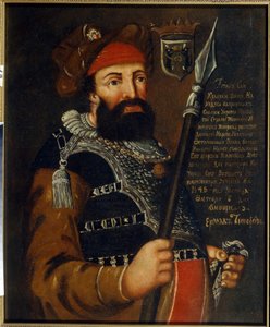 Porträt des Kosakenführers und Eroberers Sibiriens, Jermak Timofejewitsch von School Russian