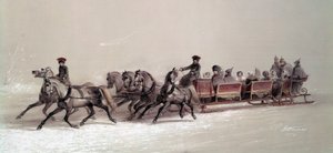 Schlittenfahrt der Familie von Alexander II. Russische Schule
