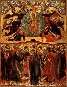 Die Himmelfahrt Christi, aus der Kirche des Propheten Elias, Jaroslawl, Russland, zweite Hälfte des 17. Jahrhunderts