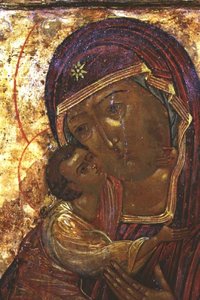 Die Gottesmutter Theodorovskaya, Ikone, späte 16. Jahrhundert von School Russian