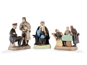 Drei Porzellanfiguren-Gruppen von der Gardner Porzellanmanufaktur, spätes 19. Jahrhundert von School Russian