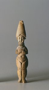 Figur mit hohem Hut, aus Susa, Iran, 4.-6. Jahrhundert n. Chr. von School Sasanian