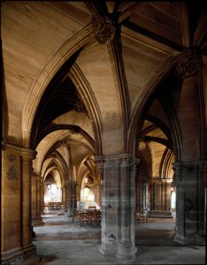 Gotische Kunst: Ansicht der Krypta und der Unterkirche der Kathedrale von Glasgow. 12. Jahrhundert. Schottland von Scottish School
