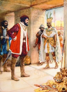 Hernan Cortes nimmt Montezuma 1519 als Geisel von School Spanish