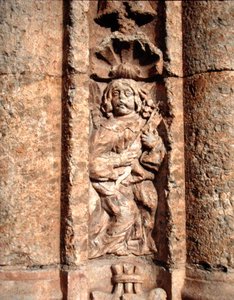Lautenspieler, von der Fassade des Palastes von Montarco