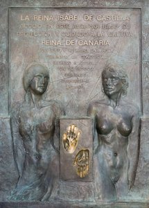 Denkmal für Isabel von Kastilien in den Alcazar-Gärten von School Spanish