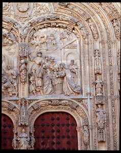 Geburt Christi, Detail der gotischen plateresken Fassade