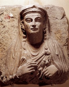 Östliche Antike: Grabbüste von Saba. Aus Palmyra. 2.-3. Jahrhundert. Paris, Louvre Museum