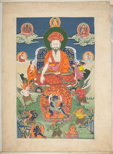 Eine von 12 Zeichnungen tibetischer Gottheiten von einem tibetischen Künstler, wahrscheinlich in Lhasa, ca. 1800 von School Tibetan