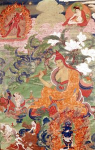 Der Magier Abhayakava aus Bengalen, Tibetische Thangka, Musée Guimet, Paris von School Tibetan