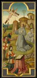 St. Franziskus empfängt die Stigmata; (verso) Christus im Garten Gethsemane, ca. 1470 von School of Amiens