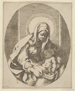 Die Jungfrau hält das Christkind auf ihrem Schoß (nach Reni) von School of Guido Reni